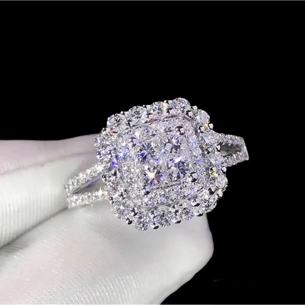 New Zirconia Diamond Ring sz 6-10 Costume Jewelry Band Valentines Day